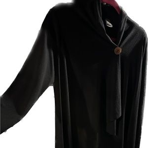 Women’s black size medium long sleeve top button “cardigan”. Bobeau brand